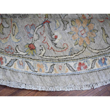 Load image into Gallery viewer, 8&#39;x8&#39; Stone Eagle Gray, Hand Knotted, All Over Ziegler Mahal Design, High Grade Wool, Vegetable Dyes, Round Oriental Rug FWR448920