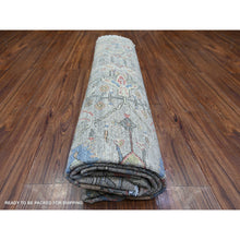 Load image into Gallery viewer, 8&#39;x8&#39; Stone Eagle Gray, Hand Knotted, All Over Ziegler Mahal Design, High Grade Wool, Vegetable Dyes, Round Oriental Rug FWR448920