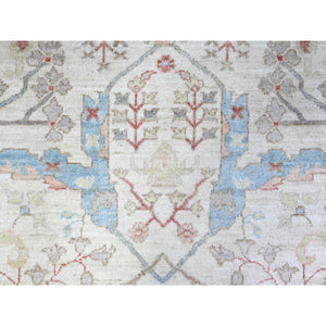 8'x8' White On White, Hand Knotted, High Grade Wool With Ziegler Mahal Design, Vegetable Dyes, Round Oriental Rug FWR448926