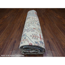 Load image into Gallery viewer, 8&#39;x8&#39; White On White, Hand Knotted, High Grade Wool With Ziegler Mahal Design, Vegetable Dyes, Round Oriental Rug FWR448926