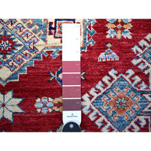 Load image into Gallery viewer, 7&#39;x10&#39; Upsdell Red With Vista White, Hand Knotted, Afghan Super Kazak With Tribal Medallion Design, Natural Dyes, Soft Wool, Oriental Rug FWR448938
