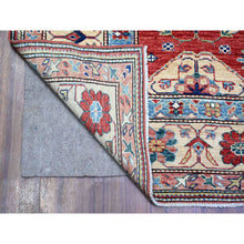 Load image into Gallery viewer, 6&#39;8&quot;x9&#39;10&quot; Sanguine Red, Afghan Super Kazak With Geometric Gul Motifs, Vegetable Dyes, Extra Soft Wool Hand Knotted, Oriental Rug FWR448944