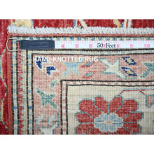Load image into Gallery viewer, 6&#39;8&quot;x9&#39;10&quot; Sanguine Red, Afghan Super Kazak With Geometric Gul Motifs, Vegetable Dyes, Extra Soft Wool Hand Knotted, Oriental Rug FWR448944