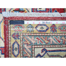 Load image into Gallery viewer, 7&#39;x9&#39;8&quot; Rusty Red, 100% Wool, Vegetable Dyes, Afghan Super Kazak With All Over Medallions, Hand Knotted, Oriental Rug FWR448950