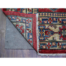 Load image into Gallery viewer, 6&#39;9&quot;x9&#39;9&quot; Rufous Red, Vegetable Dyes, 100% Wool, Afghan Super Kazak with Geometric Elements, Hand Knotted, Oriental Rug FWR448956