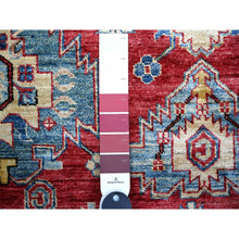 Load image into Gallery viewer, 6&#39;9&quot;x9&#39;9&quot; Rufous Red, Vegetable Dyes, 100% Wool, Afghan Super Kazak with Geometric Elements, Hand Knotted, Oriental Rug FWR448956