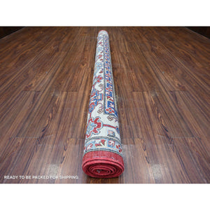 6'9"x9'9" Rufous Red, Vegetable Dyes, 100% Wool, Afghan Super Kazak with Geometric Elements, Hand Knotted, Oriental Rug FWR448956