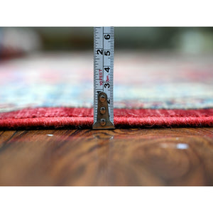 6'9"x9'9" Rufous Red, Vegetable Dyes, 100% Wool, Afghan Super Kazak with Geometric Elements, Hand Knotted, Oriental Rug FWR448956