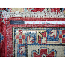 Load image into Gallery viewer, 6&#39;9&quot;x9&#39;9&quot; Rufous Red, Vegetable Dyes, 100% Wool, Afghan Super Kazak with Geometric Elements, Hand Knotted, Oriental Rug FWR448956