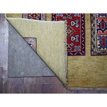 Load image into Gallery viewer, 6&#39;x8&#39;6&quot; Camel Brown, Vegetable Dyes, 100% Wool, Afghan Super Kazak With Geometrical Garden Design, Hand Knotted, Oriental Rug FWR448998