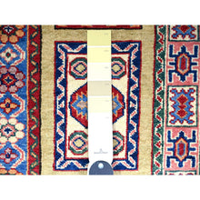Load image into Gallery viewer, 6&#39;x8&#39;6&quot; Camel Brown, Vegetable Dyes, 100% Wool, Afghan Super Kazak With Geometrical Garden Design, Hand Knotted, Oriental Rug FWR448998