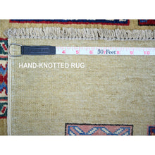 Load image into Gallery viewer, 6&#39;x8&#39;6&quot; Camel Brown, Vegetable Dyes, 100% Wool, Afghan Super Kazak With Geometrical Garden Design, Hand Knotted, Oriental Rug FWR448998