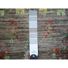 Load image into Gallery viewer, 2&#39;5&quot;x11&#39;2&quot; Echo Gray, Borderless, Folk Art Willow And Cypress Tree Design Peshawar, Natural Wool, Hand Knotted, Runner Oriental Rug FWR449112