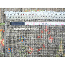 Load image into Gallery viewer, 2&#39;5&quot;x11&#39;2&quot; Echo Gray, Borderless, Folk Art Willow And Cypress Tree Design Peshawar, Natural Wool, Hand Knotted, Runner Oriental Rug FWR449112