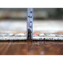 Load image into Gallery viewer, 4&#39;2&quot;x9&#39;9&quot; Cloud Gray, Hand Knotted, Vegetable Dyes, Afghan Ersari With Tribal Symbols,  Pure Wool, Densely Woven, Wide Runner Oriental Rug FWR449142