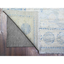Load image into Gallery viewer, 4&#39;x12&#39;1&quot; Chrome Gray, White Wash Khotan With Pomegranate Garden Design, Organic Wool, Runner Oriental Rug FWR449262