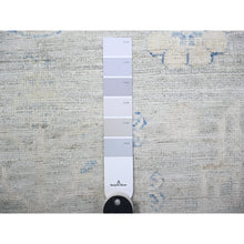 Load image into Gallery viewer, 4&#39;x12&#39;1&quot; Chrome Gray, White Wash Khotan With Pomegranate Garden Design, Organic Wool, Runner Oriental Rug FWR449262