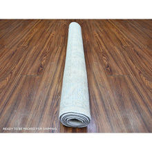 Load image into Gallery viewer, 3&#39;10&quot;x5&#39;8&quot; Lace Ivory, Natural Dyes, Stone Washed Peshawar Faded Out, Soft Organic Wool, Hand Knotted, Oriental Rug FWR449274