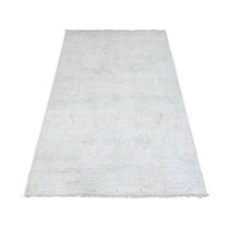 Load image into Gallery viewer, 3&#39;10&quot;x5&#39;8&quot; Lexicon Ivory, White Wash Peshawar with Faded Colors Vegetable Dyes, Soft Organic Wool, Hand Knotted, Oriental Rug FWR449280