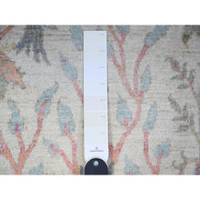 Load image into Gallery viewer, 6&#39;x6&#39; Anti-flash White, Birds Of Paradise, Abrash, Tree Of Life Hand Knotted 100% Wool Afghan Peshawar Area, Square Oriental Rug FWR449328
