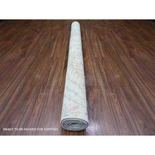 Load image into Gallery viewer, 6&#39;x6&#39; Anti-flash White, Birds Of Paradise, Abrash, Tree Of Life Hand Knotted 100% Wool Afghan Peshawar Area, Square Oriental Rug FWR449328