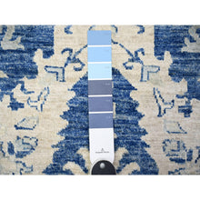 Load image into Gallery viewer, 4&#39;2&quot;x9&#39;7&quot; Astros Navy Blue, Dense Weave, Finer Peshawar Extra Soft Wool With Karajeh Design, Vegetable Dyes, Hand Knotted, Wide Runner Oriental Rug FWR449412