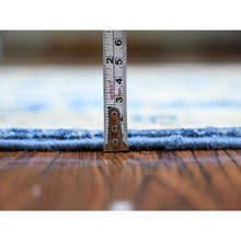 Load image into Gallery viewer, 4&#39;2&quot;x9&#39;7&quot; Astros Navy Blue, Dense Weave, Finer Peshawar Extra Soft Wool With Karajeh Design, Vegetable Dyes, Hand Knotted, Wide Runner Oriental Rug FWR449412