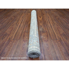 Load image into Gallery viewer, 4&#39;3&quot;x6&#39; Cadet Gray, Shiny Wool, Hand Knotted, Finer Peshawar With All Over Mahal Design, Natural Dyes, Densely Woven, Oriental Rug FWR449418