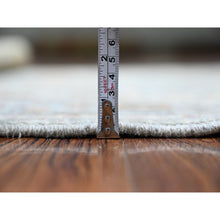 Load image into Gallery viewer, 4&#39;3&quot;x6&#39; Cadet Gray, Shiny Wool, Hand Knotted, Finer Peshawar With All Over Mahal Design, Natural Dyes, Densely Woven, Oriental Rug FWR449418