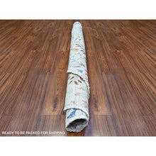Load image into Gallery viewer, 6&#39;x6&#39; Gainsboro Gray, 100% Wool, Hand Knotted, Birds Of Paradise Afghan Peshawar Design, Vegetable Dyes, Round Oriental Rug FWR449424