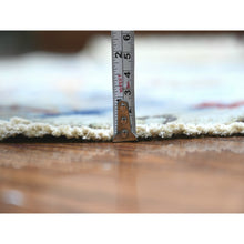 Load image into Gallery viewer, 6&#39;x6&#39; Gainsboro Gray, 100% Wool, Hand Knotted, Birds Of Paradise Afghan Peshawar Design, Vegetable Dyes, Round Oriental Rug FWR449424