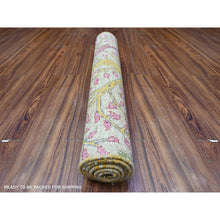 Load image into Gallery viewer, 3&#39;1&quot;x5&#39;1&quot; Smoke Gray, Birds of Paradise Afghan Peshawar Design, Natural Dyes, Natural Wool, Hand Knotted, Oriental Rug FWR449460