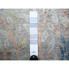 Load image into Gallery viewer, 2&#39;7&quot;x8&#39;3&quot; Blue Gray, 100% Wool, Hand Knotted, Birds Of Paradise Afghan Peshawar Design, Vegetable Dyes, Round Oriental Rug S74915