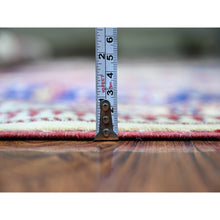 Load image into Gallery viewer, 6&#39;9&quot;x9&#39;4&quot; Feather White With Cobalt Blue, Natural Dyes, Hand Knotted, Afghan Super Kazak With Tribal Medallion Design, Pure Wool, Oriental Rug FWR449532