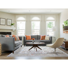 Load image into Gallery viewer, 8&#39;x9&#39;9&quot; Porcelain White, Natural Dyes, 100% Wool, Hand Knotted, Densely Woven, Finer Peshawar With Karajeh Design, Oriental Rug FWR449556