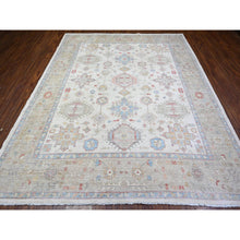 Load image into Gallery viewer, 8&#39;x9&#39;9&quot; Porcelain White, Natural Dyes, 100% Wool, Hand Knotted, Densely Woven, Finer Peshawar With Karajeh Design, Oriental Rug FWR449556