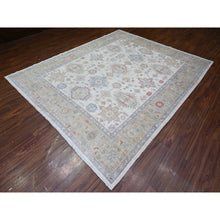 Load image into Gallery viewer, 8&#39;x9&#39;9&quot; Porcelain White, Natural Dyes, 100% Wool, Hand Knotted, Densely Woven, Finer Peshawar With Karajeh Design, Oriental Rug FWR449556