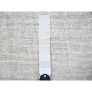 11'9"x17' Gainsboro Gray, Hand Knotted, Faded Out, Natural Dyes With Soft Wool, Afghan Angora Oushak Oriental Rug FWR449676
