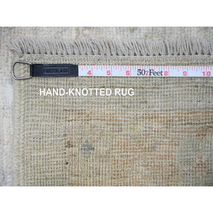 11'9"x17' Gainsboro Gray, Hand Knotted, Faded Out, Natural Dyes With Soft Wool, Afghan Angora Oushak Oriental Rug FWR449676