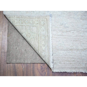 5'x6'9" Platinum Gray, White Wash Peshawar with All Over Design, Natural Dyes, Pure Wool, Hand Knotted, Oriental Rug FWR449694