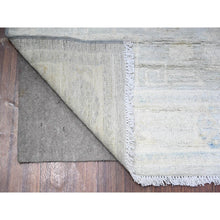 Load image into Gallery viewer, 3&#39;9&quot;x9&#39;9&quot; Cadet Gray, Washed Out Peshawar With Faded Colors, 100% Wool, Hand Knotted, Natural Dyes, Wide Runner Oriental Rug FWR449700