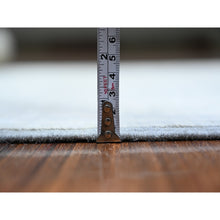 Load image into Gallery viewer, 3&#39;9&quot;x9&#39;9&quot; Cadet Gray, Washed Out Peshawar with Faded Colors, 100% Wool, Hand Knotted, Natural Dyes, Wide Runner Oriental Rug FWR449700