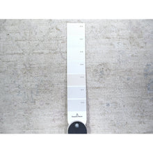 Load image into Gallery viewer, 3&#39;10&quot;x11&#39;2&quot; White Diamond, Hand Knotted White Wash Peshawar With Faded Design, Vegetable Dyes, 100% Wool, Hand Knotted, Runner Oriental Rug FWR449706