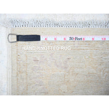 Load image into Gallery viewer, 3&#39;10&quot;x11&#39;2&quot; White Diamond, Hand Knotted White Wash Peshawar With Faded Design, Vegetable Dyes, 100% Wool, Hand Knotted, Runner Oriental Rug FWR449706