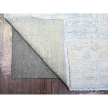 Load image into Gallery viewer, 4&#39;x10&#39; Oxford Gray, White Wash Pomegranate Design Samarkand Khotan Rug, Natural Wool, Hand Knotted, Vegetable Dyes, Densely Woven, Oriental Rug FWR449712