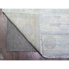 Load image into Gallery viewer, 4&#39;x12&#39;2&quot; Antique Pewter Gray, Faded Colors White Wash Peshawar, 100% Wool, Hand Knotted, Natural Dyes, Runner Oriental Rug FWR449718