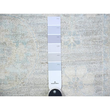Load image into Gallery viewer, 4&#39;x12&#39;2&quot; Antique Pewter Gray, Faded Colors White Wash Peshawar, 100% Wool, Hand Knotted, Natural Dyes, Runner Oriental Rug FWR449718