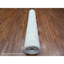 Load image into Gallery viewer, 4&#39;x12&#39;2&quot; Antique Pewter Gray, Faded Colors White Wash Peshawar, 100% Wool, Hand Knotted, Natural Dyes, Runner Oriental Rug FWR449718