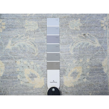 Load image into Gallery viewer, 2&#39;6&quot;x14&#39;8&quot; Glaucous Gray and Spring Ivory, Natural Dyes, Natural Wool, Hand Knotted, Finer Peshawar with All Over Pattern, XL Runner Oriental Rug FWR449736