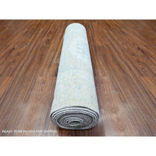 Load image into Gallery viewer, 2&#39;10&quot;x15&#39; Timberwolf Gray, Natural Dyes, White Wash Peshawar with Faded Colors, Khotan Design, Organic Wool, Hand Knotted, XL Runner Oriental Rug FWR449748